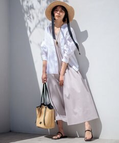 23区 【洗える】LIBECO バンドカラー シャツ