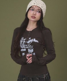 WEGO ヘンリーネックロゴトップ