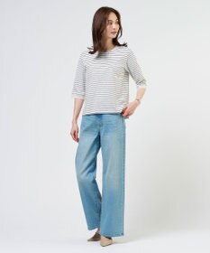 J.PRESS LADIES 【洗える】BASIC STRETCH DENIM ワイド ストレート デニム