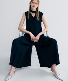 uncrave ウォッシャブルダブルクロス プリーツオールインワン