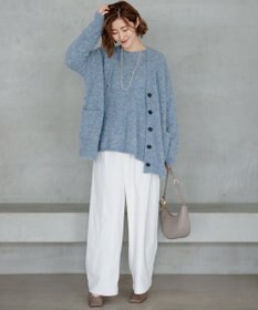 23区 【Oggi11月号掲載】ブラッシュドアルパカ ニットカーディガン