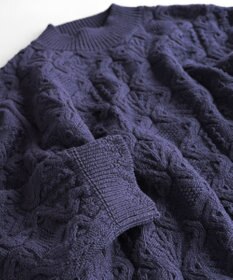 muuc 〈希少な高品質メリノウール〉〈5種類の模様編み〉ケーブル模様編みパッチワーク柄セーター