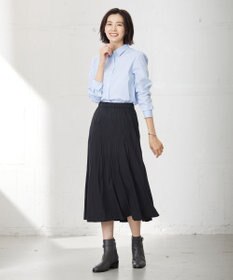 J.PRESS LADIES L 【洗える】パウダリージャージー ランダムプリーツ スカート