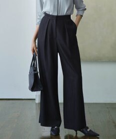 ICB 【洗える】 ドレープスラブデニム ワイドパンツ