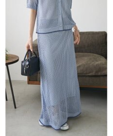 CRAFT STANDARD BOUTIQUE 配色メッシュニットスカート