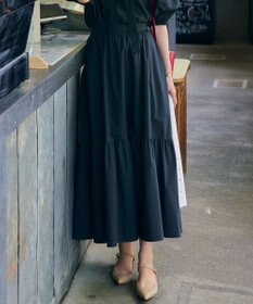 23区 【一部店舗限定/洗える】ハイカウントウェザーストレッチ ティアード スカート