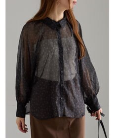 Te chichi シアーフラワーボリュームスリーブブラウス