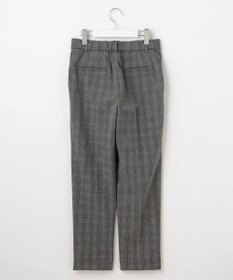 自由区 【撥水加工・洗える】TRギャバ裏起毛チェック柄テーパード パンツ