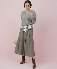 23区 【WEB限定】マットナイロンタフタ フレアスカート