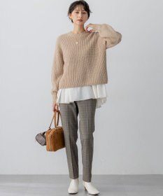 23区 L 【洗える】スパンコールバルキー クロップド ニット