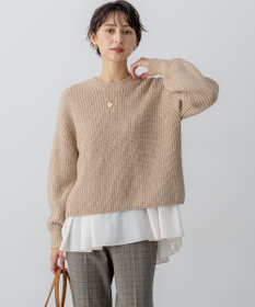 23区 L 【洗える】スパンコールバルキー クロップド ニット