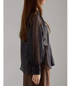 Te chichi シアーフラワーボリュームスリーブブラウス