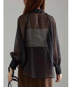 Te chichi シアーフラワーボリュームスリーブブラウス