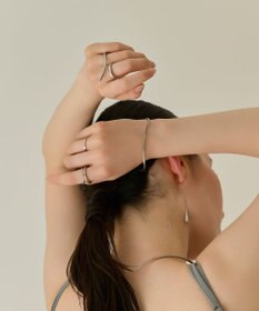 Phoebe 〈金属アレルギー対応〉フローメタルダブルフィンガーリング　シルバー　2連リング/ステンレス