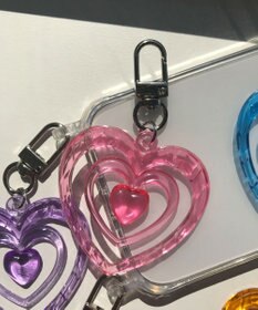 WEGO カラフルクリアハートミニキーホルダー