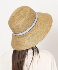 MOONBAT 【洗える】FURLA(フルラ)  ロゴ刺繍リボン 天然ハット