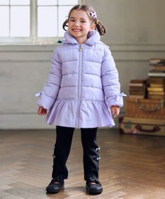 ANY KIDS 【フード取り外し/洗濯機可能】中綿フリル リボンコート