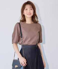 ANY SIS L 【汗ジミ防止・UVケア】アーモンドスリーブ カットソー