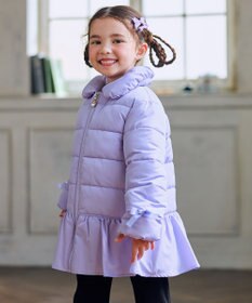 ANY KIDS 【フード取り外し/洗濯機可能】中綿フリル リボンコート