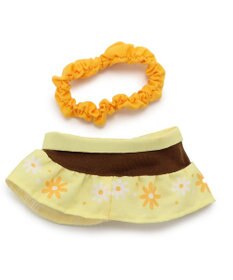 Mother garden しろたん ついてきちゃうしろたん マスコット 着せ替え服 《レトロ風》 橙色 / 黄色