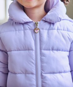 ANY KIDS 【フード取り外し/洗濯機可能】中綿フリル リボンコート