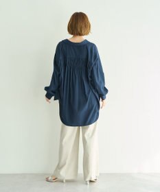 YECCA VECCA バックギャザーロングシャツ