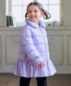 ANY KIDS 【フード取り外し/洗濯機可能】中綿フリル リボンコート