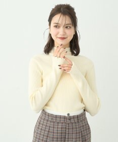 earth music&ecology 袖口刺繍リブニットプルオーバー