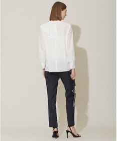 ICB L 【洗える】クリーンブロード ラッフルデザインブラウス