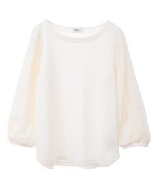 earth music&ecology シアーチェックスリーブプルオーバー