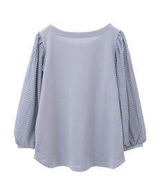 earth music&ecology シアーチェックスリーブプルオーバー