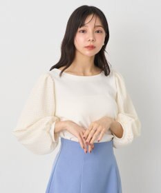 earth music&ecology シアーチェックスリーブプルオーバー