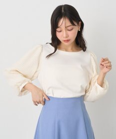 earth music&ecology シアーチェックスリーブプルオーバー