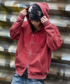 WEGO 【ユニセックス着用ITEM/SMLサイズ展開】グラフィックZIPパーカー