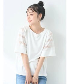 earth music&ecology フレア袖レースプルオーバー