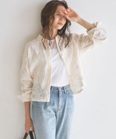 23区 L 【SLOW/一部店舗限定】カットジャカード シャツ