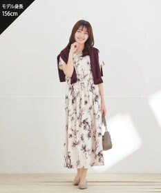 Tiaclasse 【2点セット】ニットボレロ＋花柄ワンピースセット