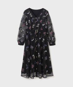 GRACE CONTINENTAL チュールフラワー刺繍ワンピース