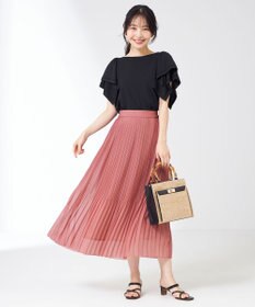 ANY SIS L 【洗える】シフォンプリーツ スカート