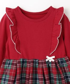 ANY KIDS チェック柄 ドッキング ワンピース