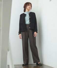 Feroux 【洗える】サイドオープンスラックス パンツ