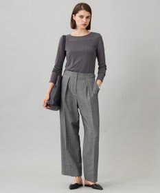 ICB 【UVカット・洗える】ウール2WAYストレッチ ワイドパンツ