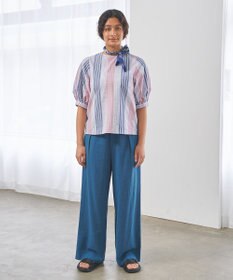 J.PRESS YORK STREET 【WOMEN】コットンワッシャータックワイド パンツ