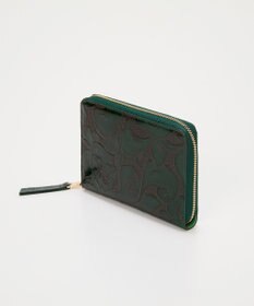 TOPKAPI 【TREASURE TOPKAPI】ローズエンボス ツヤ レザー ラウンドファスナー 二つ折り財布/パスポート対応