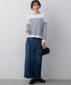 23区 Armo-lux パネルボーダー クロップド カットソー