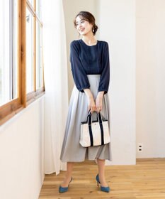 Tiaclasse 【洗える】ピンタックレースブラウス