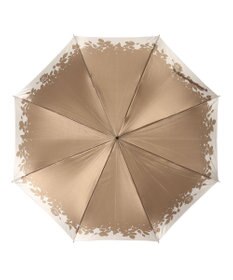 MOONBAT LANVIN COLLECTION 長傘 リーフ サテンプリント ジャンプ 耐風