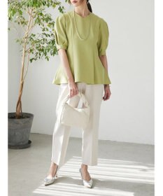 Green Parks AnriettMusee パフスリーブペプラムブラウス