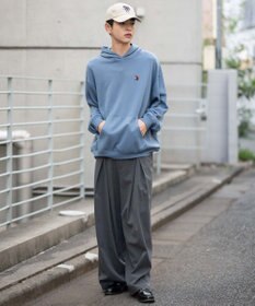 WEGO 【ユニセックス着用ITEM/SMLサイズ展開/裏起毛】ワンポイント刺繍プルパーカー