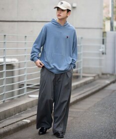 WEGO 【ユニセックス着用ITEM/SMLサイズ展開/裏起毛】ワンポイント刺繍プルパーカー